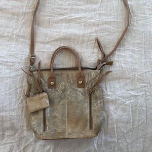 NWT shimmer cow hair Anthropologie crossbody bag.